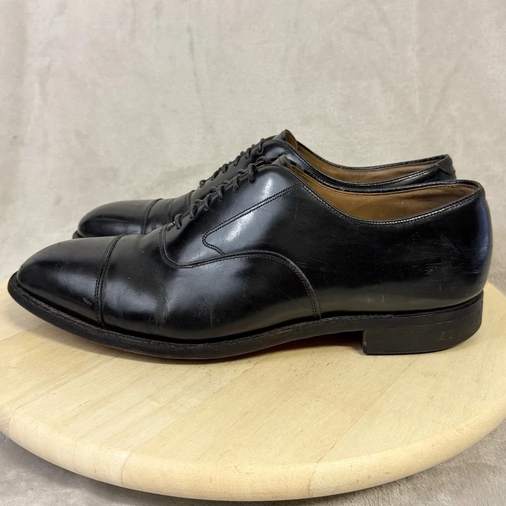 Johnston & Murphy Optima Mens Black Leather Cap Toe Oxford Shoes 10.5 E 22-2981